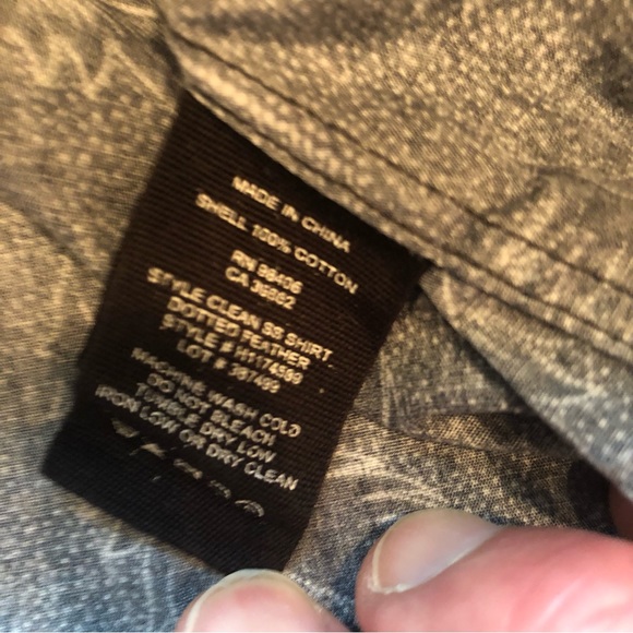 Men’s XL Theory Black/Light Gray Print Short Sleeve Button Down Shirt EUC - Picture 4 of 8